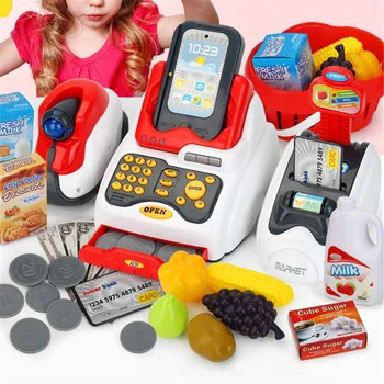 

Kids Cashier Pretend Play Gift Counter Cash Register Toy Miniature Simulated Model Supermark Children's Learning Educational Toy