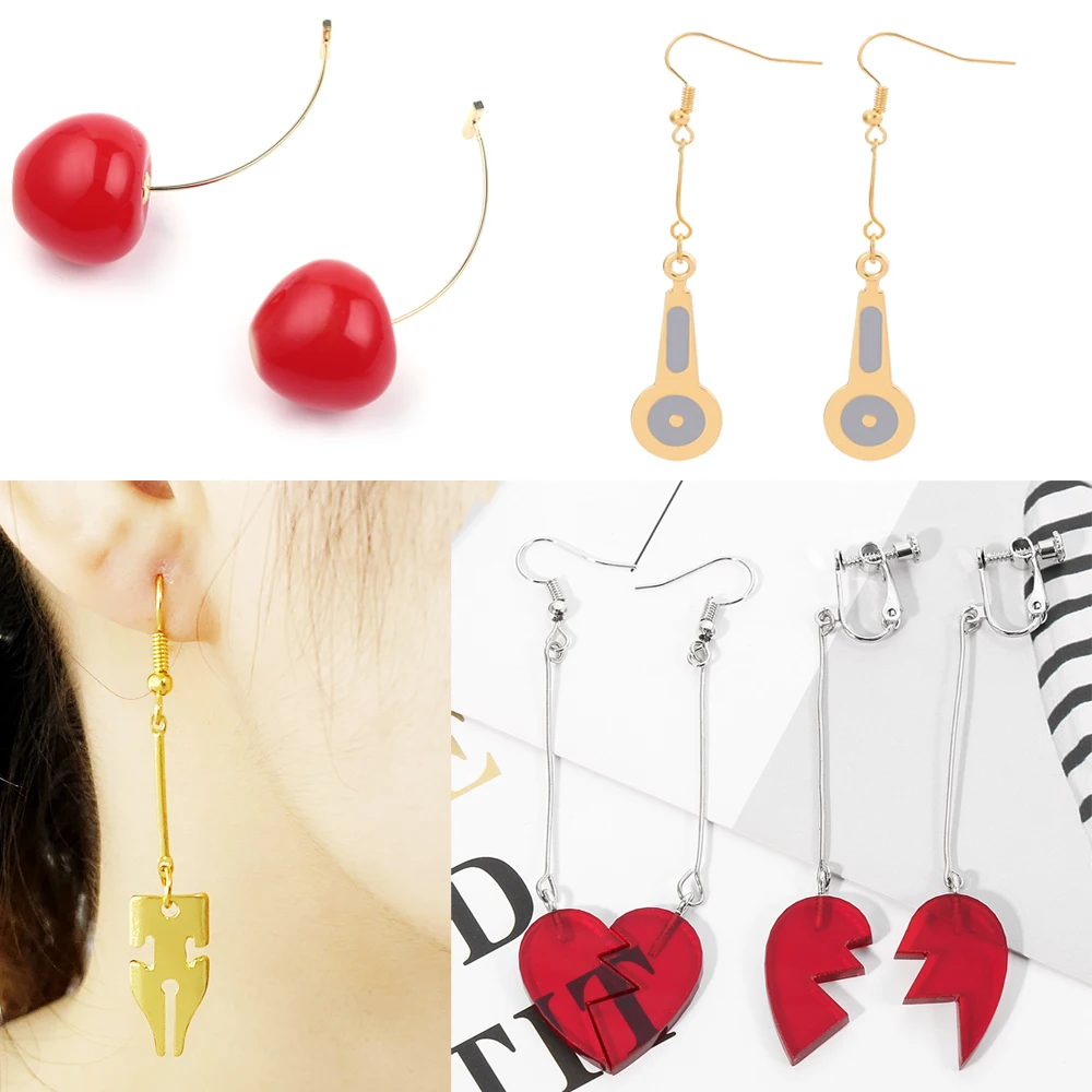 Женские и мужские серьги-Вишенки с аниме Невероятные приключения Джоджо длинные