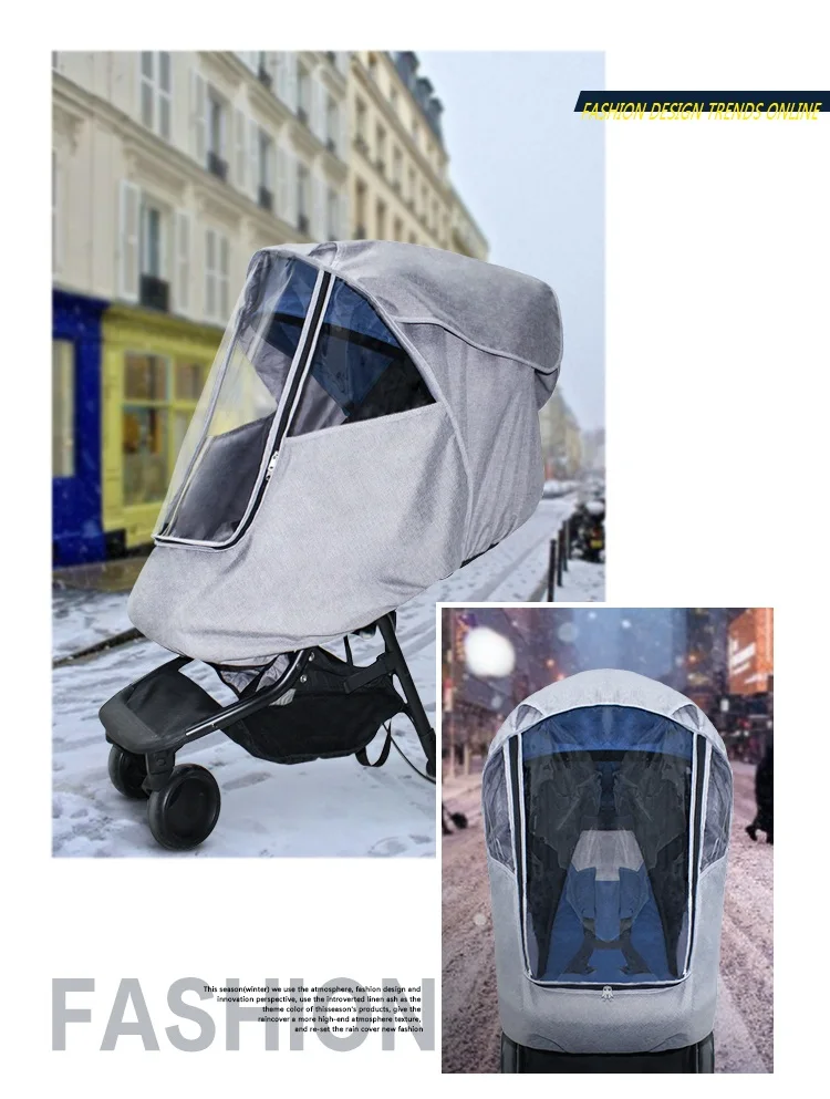 Carrinho de Criança Capa de Chuva com Manter Capa de Proteção de Neve Capa de Chuva Universal Engrossar Quente Função Bebê Trolley Acessórios 7 chuva com manter quente função bebê trolley