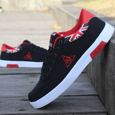 Zapatillas de deporte de lona para hombre, zapatos informales de moda, transpirables, con cordones, de malla, para exteriores