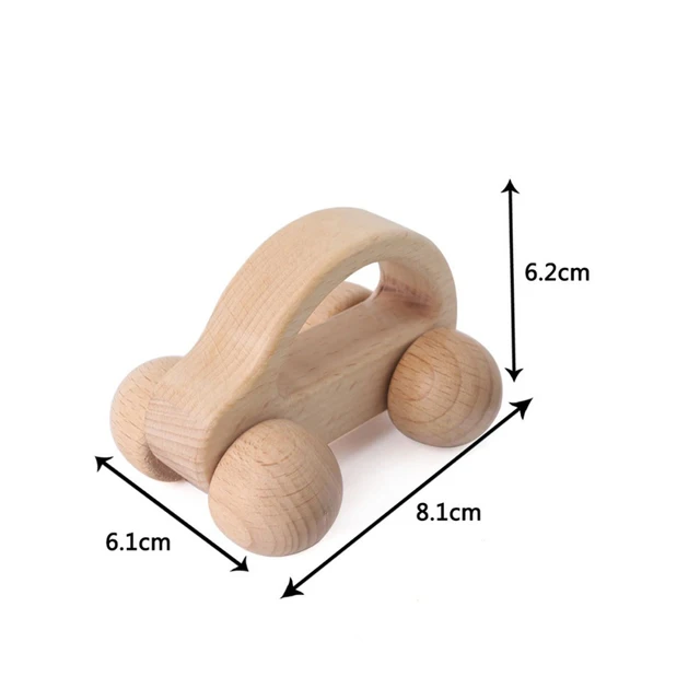 1pc Baby Toys Wooden Car Beech Animal Elephant Montessori Toys Wooden Rattle Girl Boy Blocks BPA Free Educational Baby Products 2