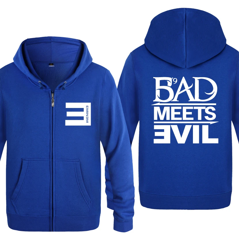 Мужская Флисовая кофта с капюшоном Eminem Bad meet Evil Rock рэп худи 2020 | одежда