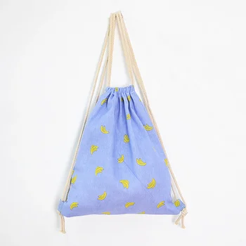 

1 Pc Creative Banana Pattern Drawstring Bag Storage Pack Portable Bundle Bag Backpack for Women Ladies Girls
