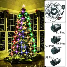 48 огней красочная светящаяся Рождественская елка светодиодный фонарь на открытом воздухе волоконно-оптический ночной фонарик AU UK US Plug AC110-240V