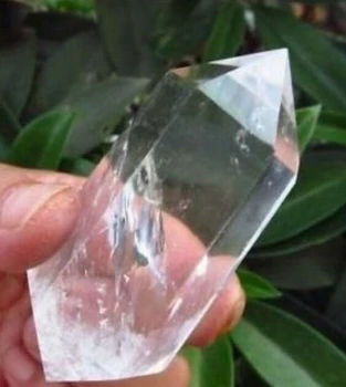 

ddh001642 100% natural white transparent double pointed quartz crystal column