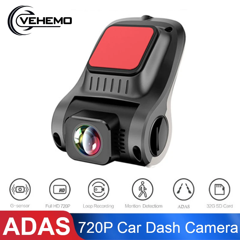 Vehemo USB Mini ADAS Автомобильный видеорегистратор Starlight ночное видение Full HD камера для