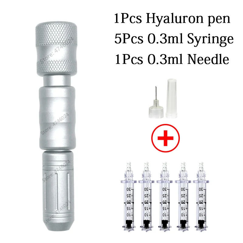 silver pen set 0,3 мл ручка для инъекций гиалуроновой кислоты Гиалуроновый пистолет распылитель гиалуроновая ручка для удаления морщин губа наполнителя воды шприц иглы бесплатно - Номер модели: silver pen set