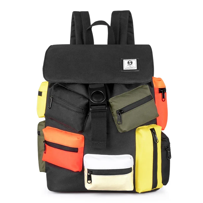

New Style Contrast Color Backpack College Style Harajuku Schoolbag Korean-style Simple nan bei bao Wholesale a Generation of Fat