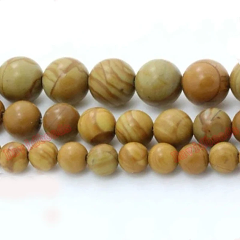 Fctory Price Wood Texture Stone Round Gem Beads 16&quot Strand 4 6 8 10 12MM Pick Size For Jewelry Making diy | Украшения и