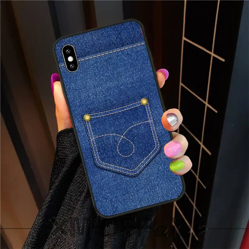 ByLoving Jeans карманный черный мягкий чехол для телефона из ТПУ iphone6 6s plus 7 8 X XR XS MAX 11 Pro