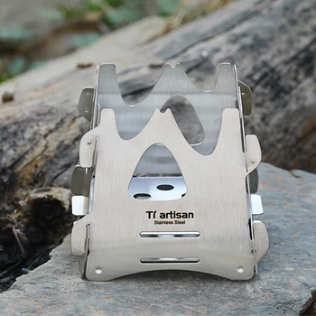

Stainless Steel Camping Wood Stove Alcohol Stove Portable Outdoor Picnic Cookware Card Stove Camping BBQ Burners with Bag WS011S