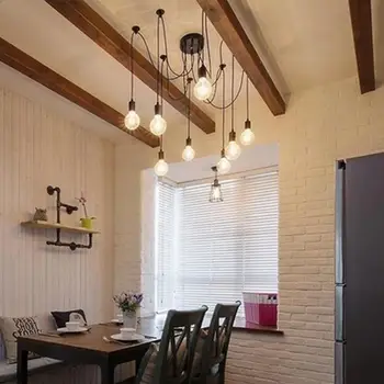 

5 Lamps Retro Ceiling Lamp Light Chandelier Loft Antique Adjustable Light