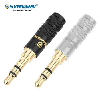 

SYRNARN Mini 3.5mm headphone plug pure copper gold-plated DIY 3.5 headphone repair welding HIFI audio head for 4.2mm cable