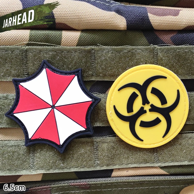 Зонт военный ПВХ нашивки липучка резиновая нашивка Тактический значок индивидуальность для кронштейн одежда - Цвет: 2 Pieces