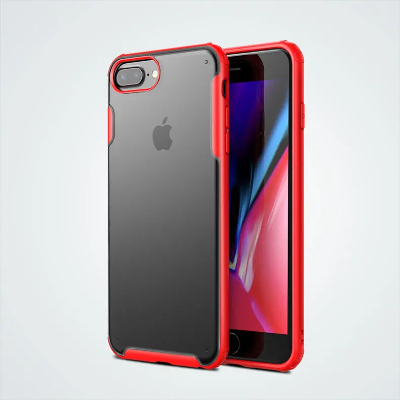 Прозрачный чехол Tigenkey для iPhone 6 plus, 7 plus, 8 plus, разноцветный светильник, мягкий силиконовый чехол - Цвет: red