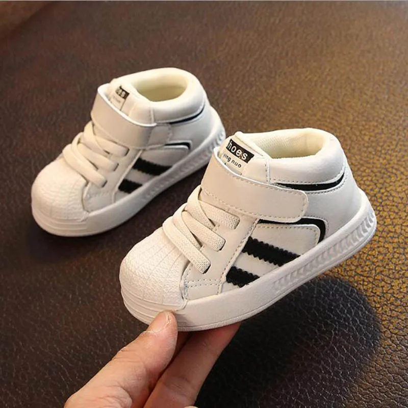 Autumn Casual Baby Boys Girls Sport Shoes Anti-Slip Kids Sneakers Soft Sole Children Shoes First Walkers Toddler Shoes 1-3 Years - Цвет: White