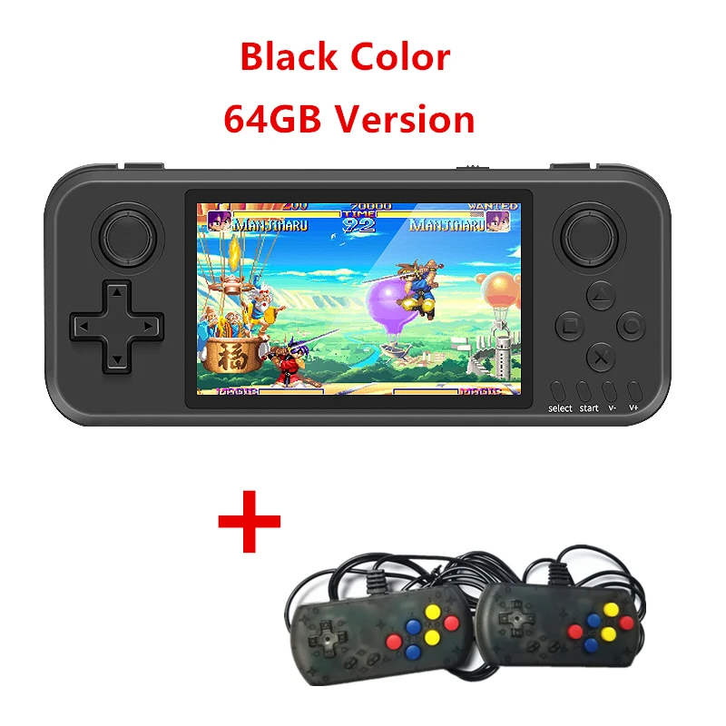 Free Shipping 4 inch Portable Retro Game consoles video game 64GB 128GB 6000 free games two gamepad for ps1 sega Arcade Tetris 