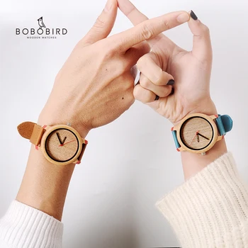 

BOBO BIRD Wood Watch Men Bamboo Relogio Masculino Metal Ladies Wristwatch with Leather Band Silicone Strap Customized Logo