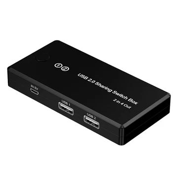 

USB 2.0 Sharing Switch Box 4 Port 2 in 4 Out Switch Adapter for Mouse Keyboard Scanner Printer Monitor Devices