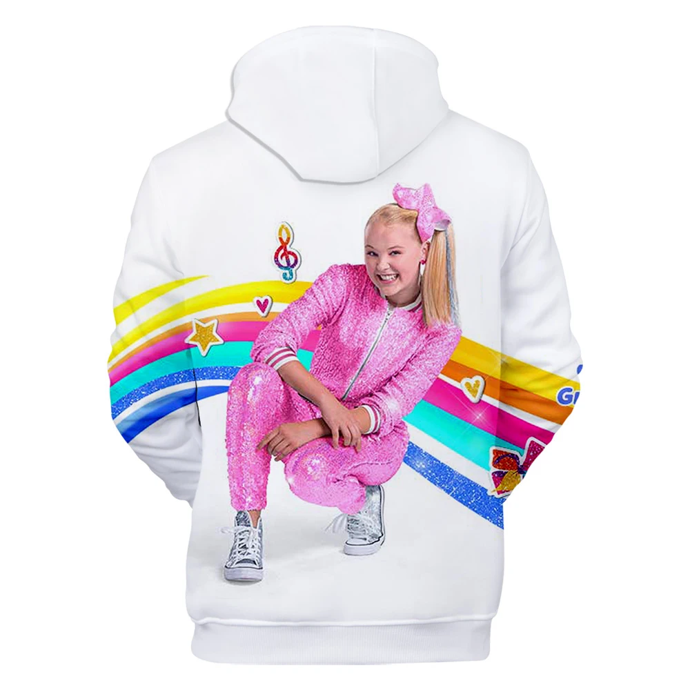 JOJO SIWA/худи для мальчиков и девочек с 3D принтом; толстовка в стиле Харадзюку; осенние детские топы с 3D принтом; толстовка с капюшоном для мужчин и женщин