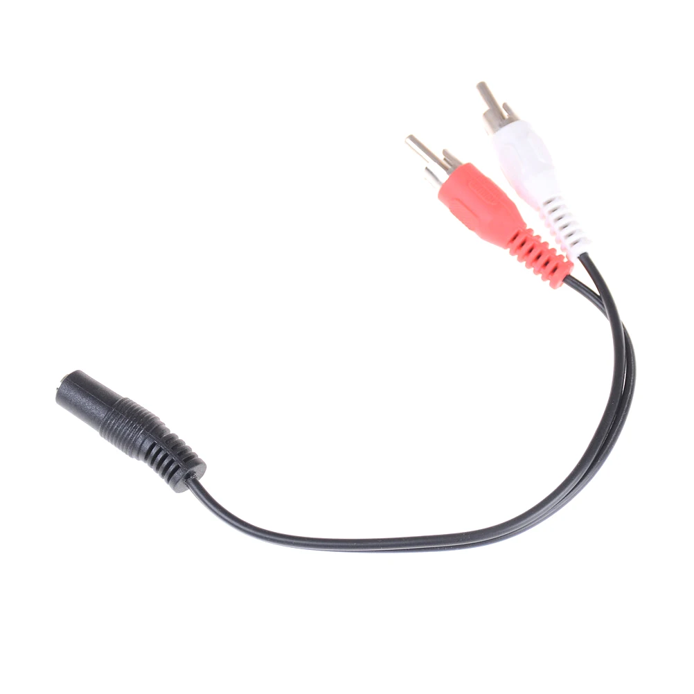 

3.5mm Stereo Female To 2 Male RCA Jack Adapter 1/8'' Y Audio Cable Splitter Universal