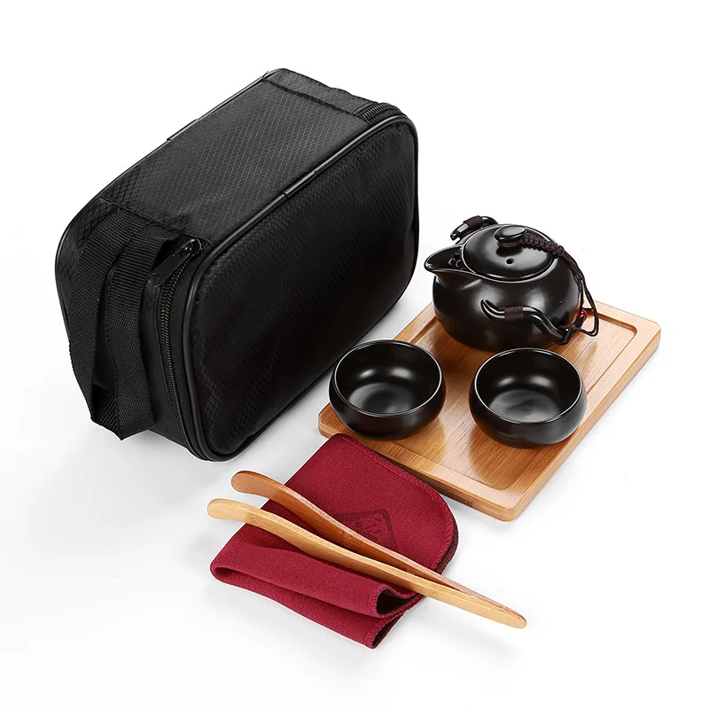 1 горшок 2/4 чашек, керамический чайник Gaiwan, чайная чашка для пуэр, китайский чайный горшок, портативный чайный набор, посуда для напитков с пакетами, чашки