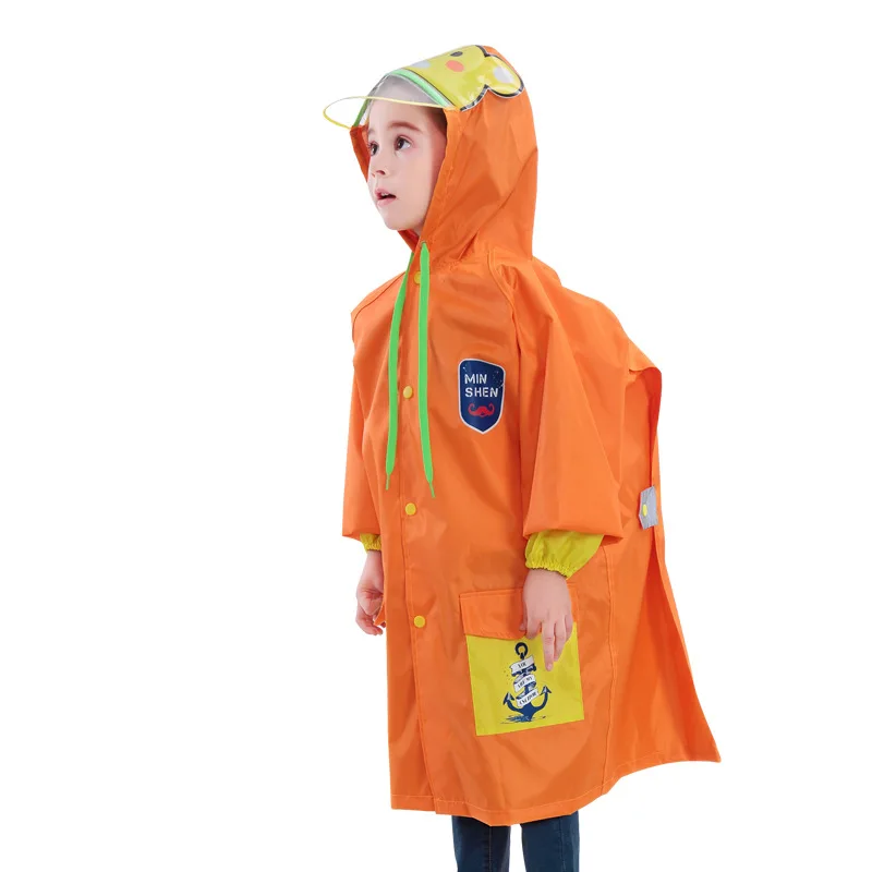 Orange 1 шт., водонепроницаемый дождевик для детей с изображением животных из мультфильмов, дождевик для детей дождевик/дождевик, студенческое пончо, дропшиппинг - Цвет: Orange