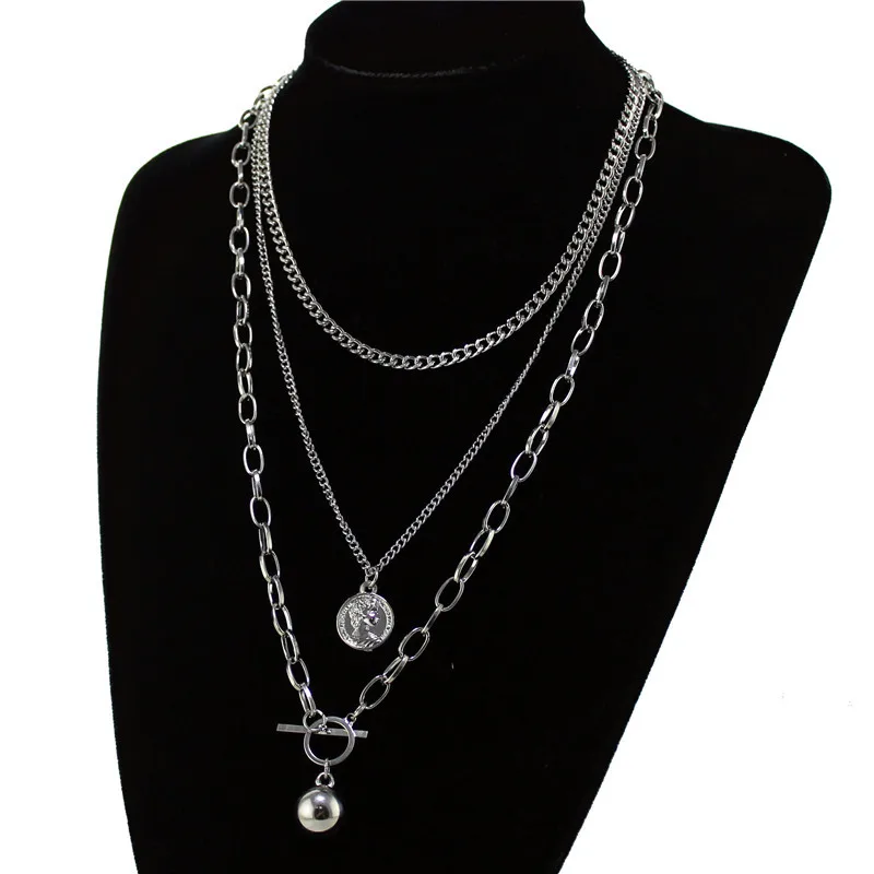 

Europe And America INS Retro Normcore Style Necklace Online Celebrity Stacked Mix And Match Multilayer Elegant Cool Street Snap