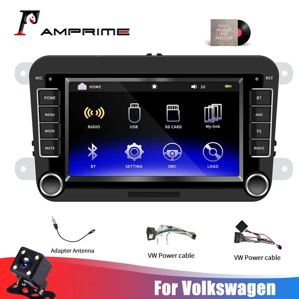 Автомагнитола AMPrime 2 Din 7 &quotсенсорный экран Bluetooth FM MirrorLink MP5 мультимедийный