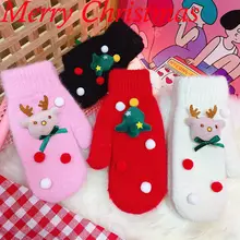 1 пара рождественских теплых перчаток, модные креативные рождественские ветрозащитные перчатки, Плюшевые Рождественские перчатки