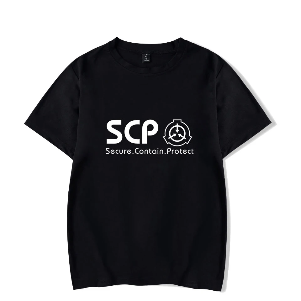 Модная черная футболка с коротким рукавом SCP Foundation для мужчин и женщин летняя