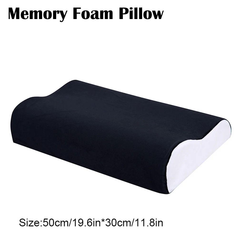 Black 50x30cm Подушка из пены с эффектом памяти, постельные принадлежности для шеи, спины, сна, хлопковые подушки, волокно, медленный отскок, мягкий массажер для шейного отдела, забота о здоровье - Color: Black 50x30cm