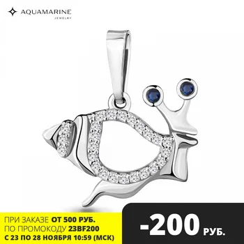 

Suspension thematic AQUAMARINE with nanosapfirami, cubic zirconia, silver 925