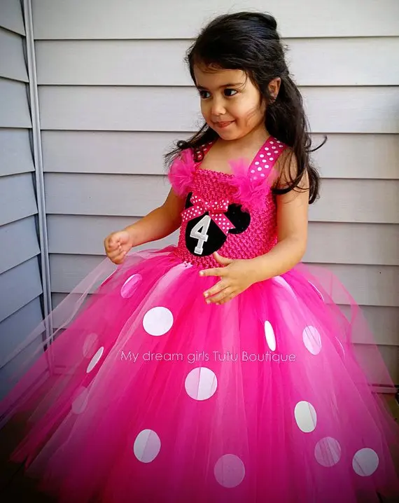 Pink Vestido De Minnie Mouse A Crochet Dress Vestidos De NiÃ±a De