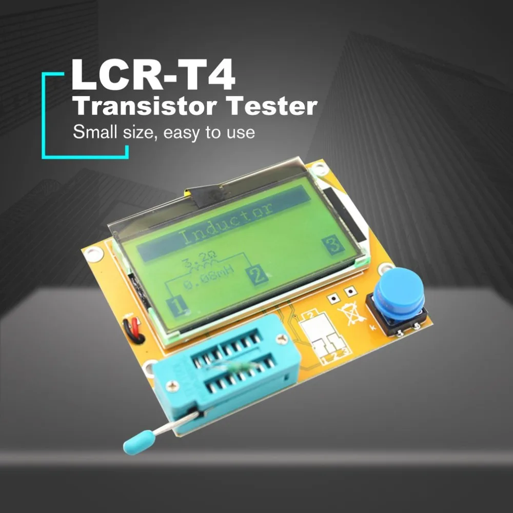 LCR-T4 ЖК-цифровой измерительное устройство для проведения испытаний транзистора подсветка диода Триод Емкость ESR Измеритель для MOSFET/JFET/PNP/NPN L/C/R 1