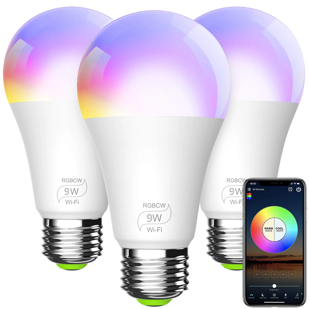 

9W Wifi Smart Multi-Color LED Light Bulb for Amazon Alexa/Google Home App Control Colorful Smart LED Bulbs For Night Party D40