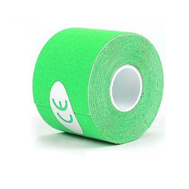 green Хлопковая кинезиологическая лента эластичная клейкая повязка для мышц физиотерапия лечение травм - Color: green