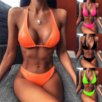 

Sexy Lingerie Set Women Fashion Sexy Women Solid Leather Push-Up Padded #4n12