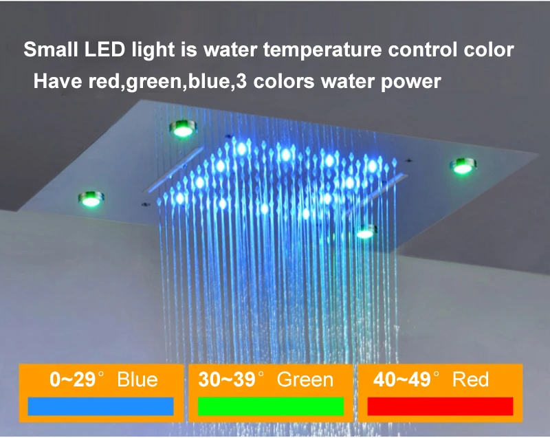 СВЕТОДИОДНЫЙ цветной душ для ванной комнаты, автоматическая сменная цветная душевая головка, утопленные потолочные верхние насадки для душа, 360*500 мм