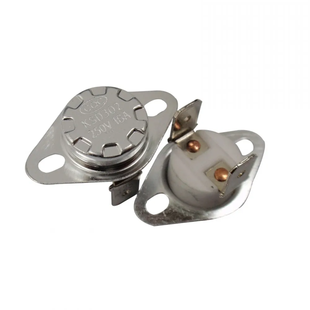 50PCS Thermostat NC KSD302 40C-300C Ceramics 16A 250V 40C 45C 50C 120C 130C 85C 90C 95C 180C Normally Closed degree thermal fuse Ceramic Fuse SMD Fuse