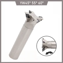 

1PCS Dovetail Groove Milling Tool CNC Milling Cutter YW 45 YW55 YW60 Degree For Carbide Inserts VCMT DCMT Straight Shank Endmill