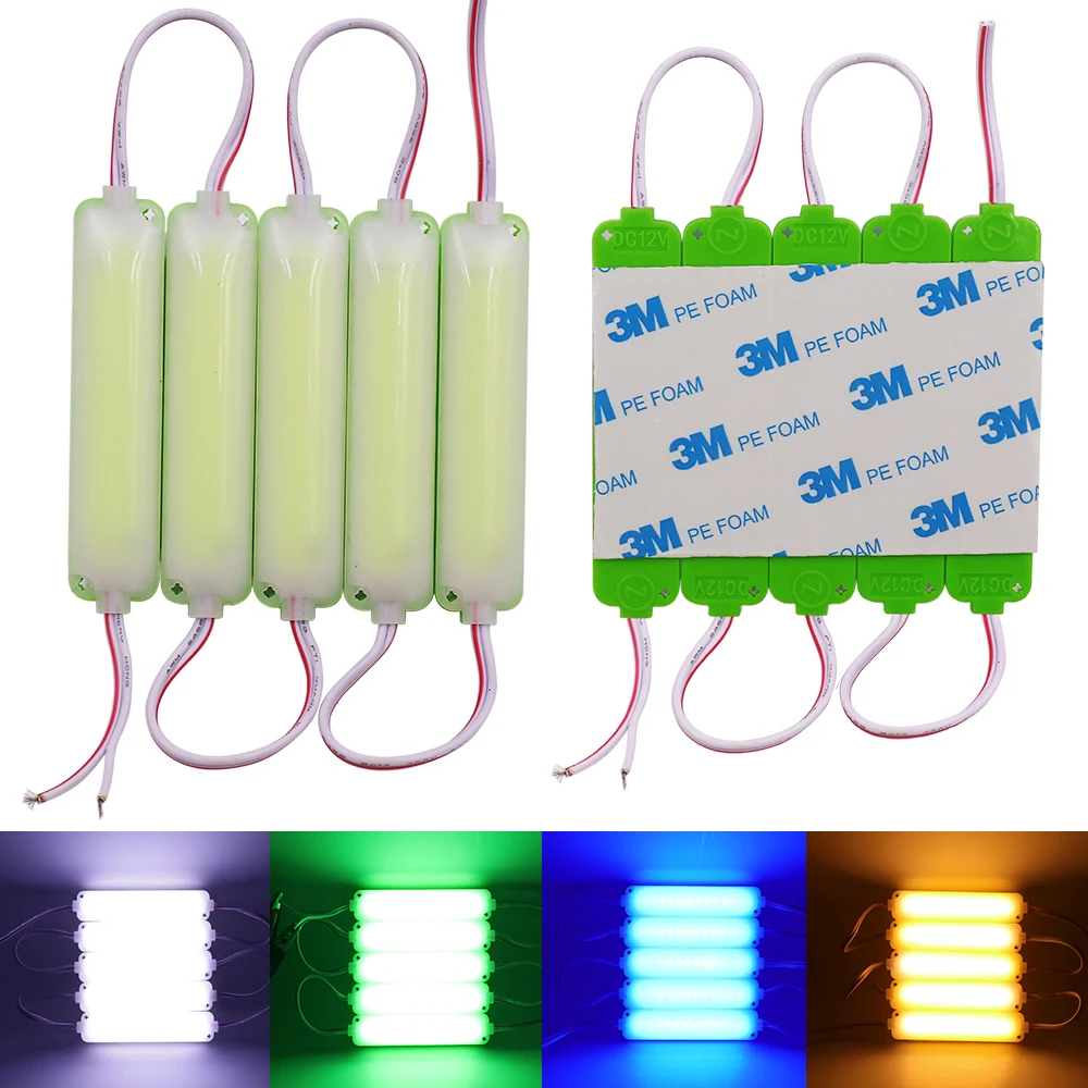 12V 24V COB Module Super Bright White Green Blue Pink IP67 Waterproof Advertisement Design LED Module 20pcs