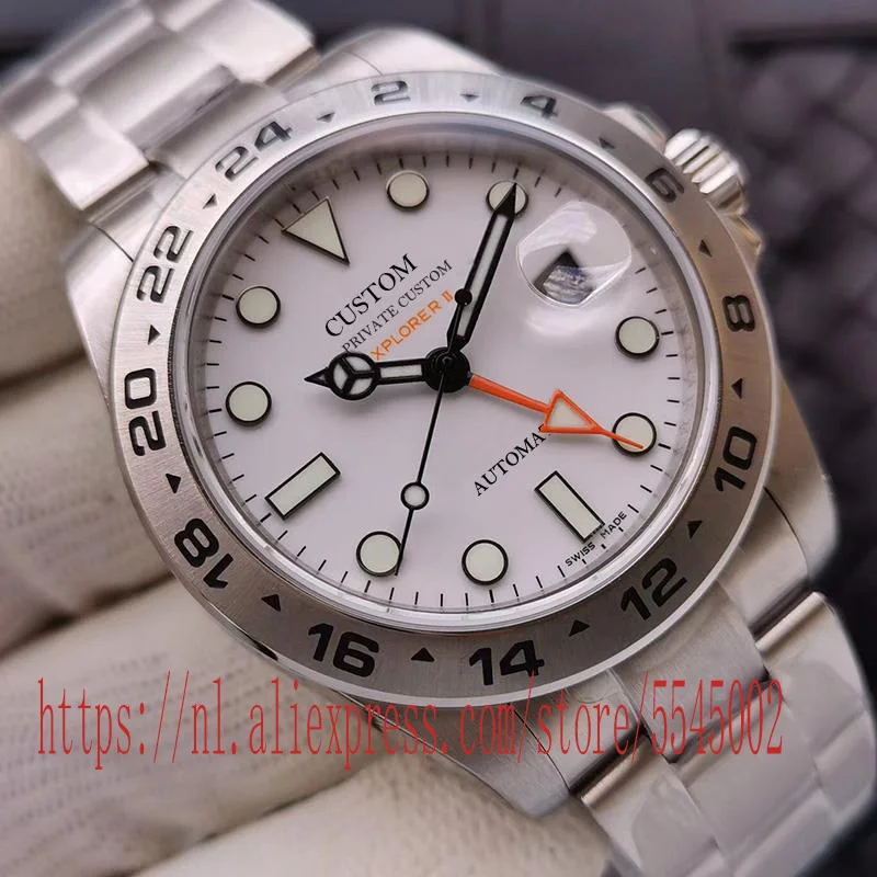 40 мм Мужские часы GMT сапфировое стекло автоматический чехол из нержавеющей стали
