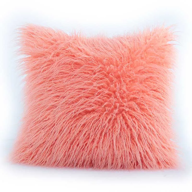 Nordic Style Solid Color White Grey Pink Cushion Plush Warm Throw Pillow for Home Decor Sofa Waist Cushion