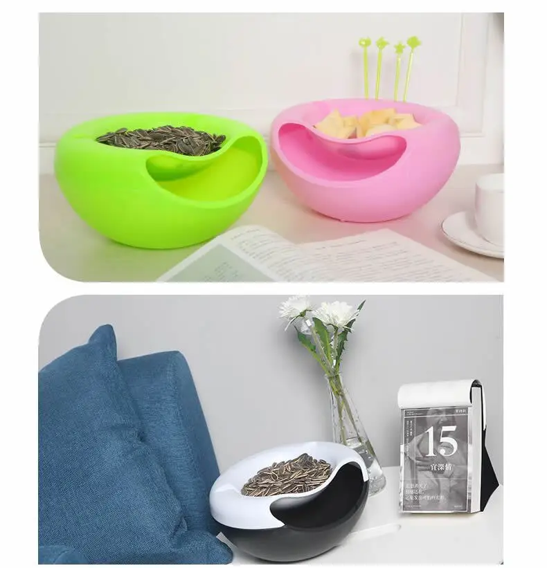 Lazy Snack Bowl - High-quality Plastic Double-Layer Snack Kitchen Storage  Bowl / Fruit Filter Bowl With Mobile Phone Slot 1pc - Shop For Faves