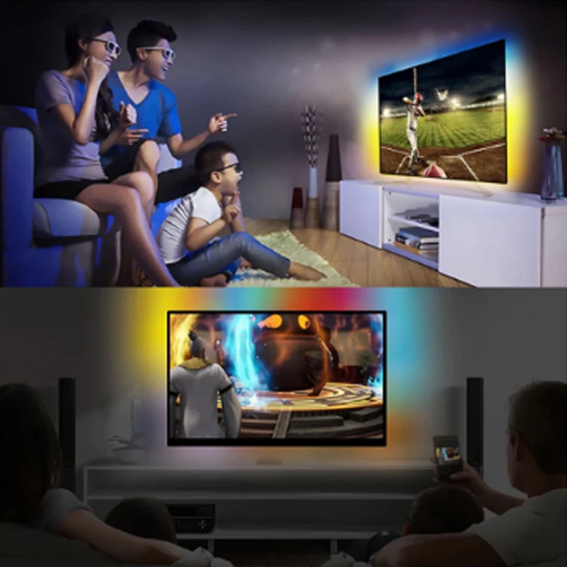 

WS 2812B LED Strip light 5050 RGB Dream Color Ambient TV Kit for Desktop PC Screen Background lighting Flexible Light EU US plug