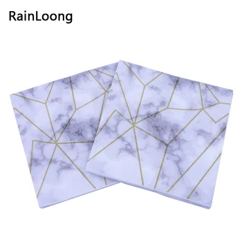 

[RainLoong] Printed Marble Floor Tile Patterned Paper Napkin Tissue For Party Decoration Decoupage 33*33cm 5 packs (20pcs/pack)