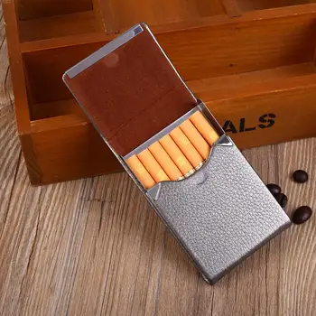 

Tool Box Cigarette Leather PU Smoking Cigarettes Cigar Lighters Cigarette Case Tobacco Metal Smoker Cigarette Box