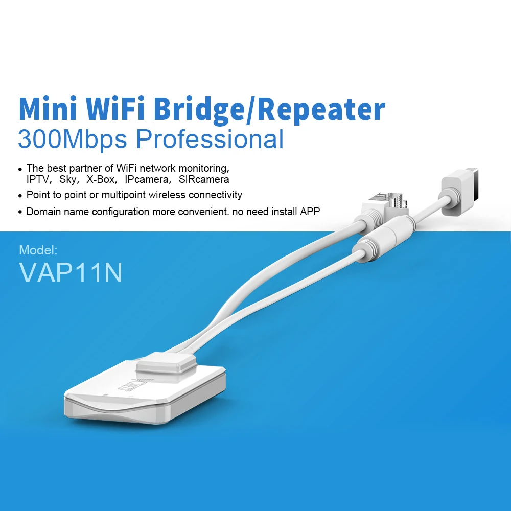 VONETS-repetidor wifi inalámbrico, VAP11N-300 MINI300, 300mbps, enrutador de red de puente para cámara ip TVBOX