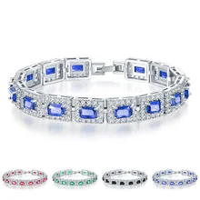 Ледяная Площадь Роскошные AAA циркон браслеты для женщин Свадебные украшения медный материал Дамы 5 цветов на выбор
